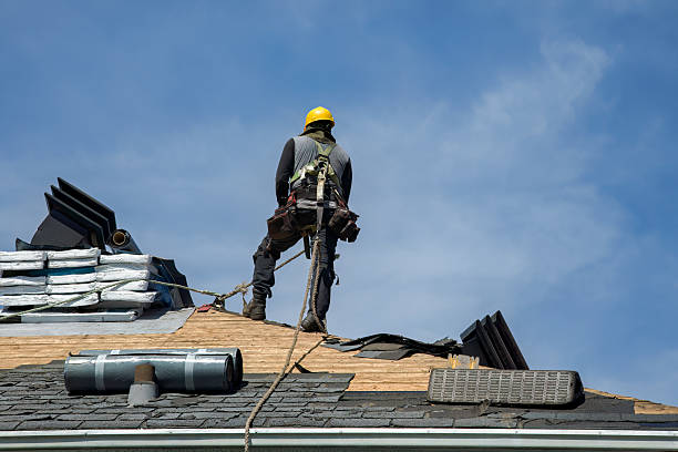 Professional Gutter Installation technician working in Sherman, MS